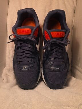 Nike Men's Navy and Orange Air Max Sneakers